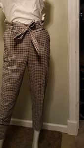 Checkered high waist tailored pants size S